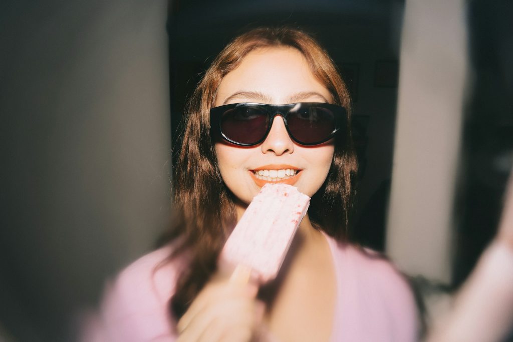 woman eating ice cream